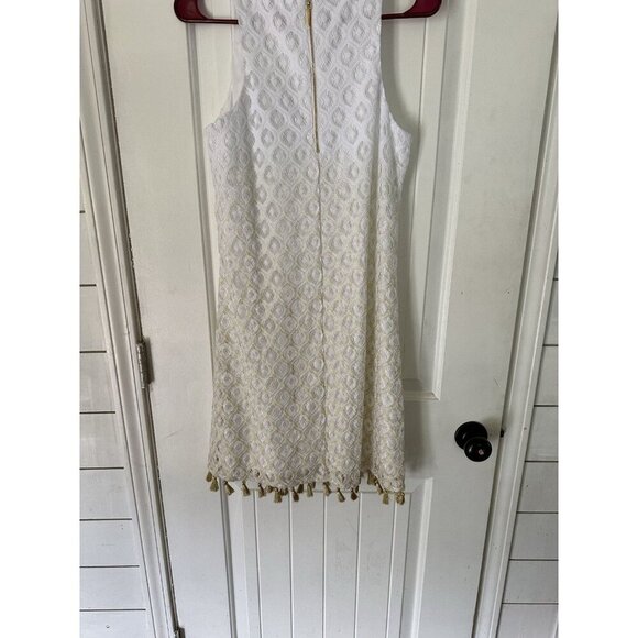 Lilly Pulitzer Marquette Shift Gold Metallic Island Time Lace Ombré NWT Size S - Picture 4 of 4